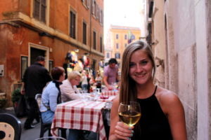 Drinking vino in Roma