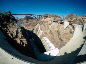 Looking down on the dam