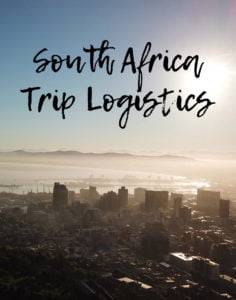 South Africa Trip Logistics, Young Wayfarer